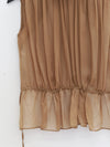 OUDE WAAG High-Neck Shirred Halter Vest OW-OW-25PF-TP03-KQ (YE420 Khaki) (OW-25SS-TP02 OW-25PF-TP03)